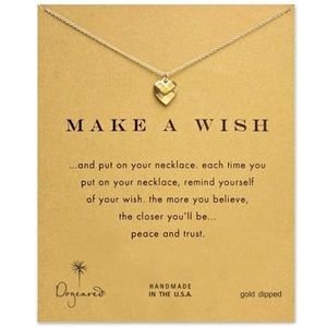 “Sara” make a wish gold heart necklace
